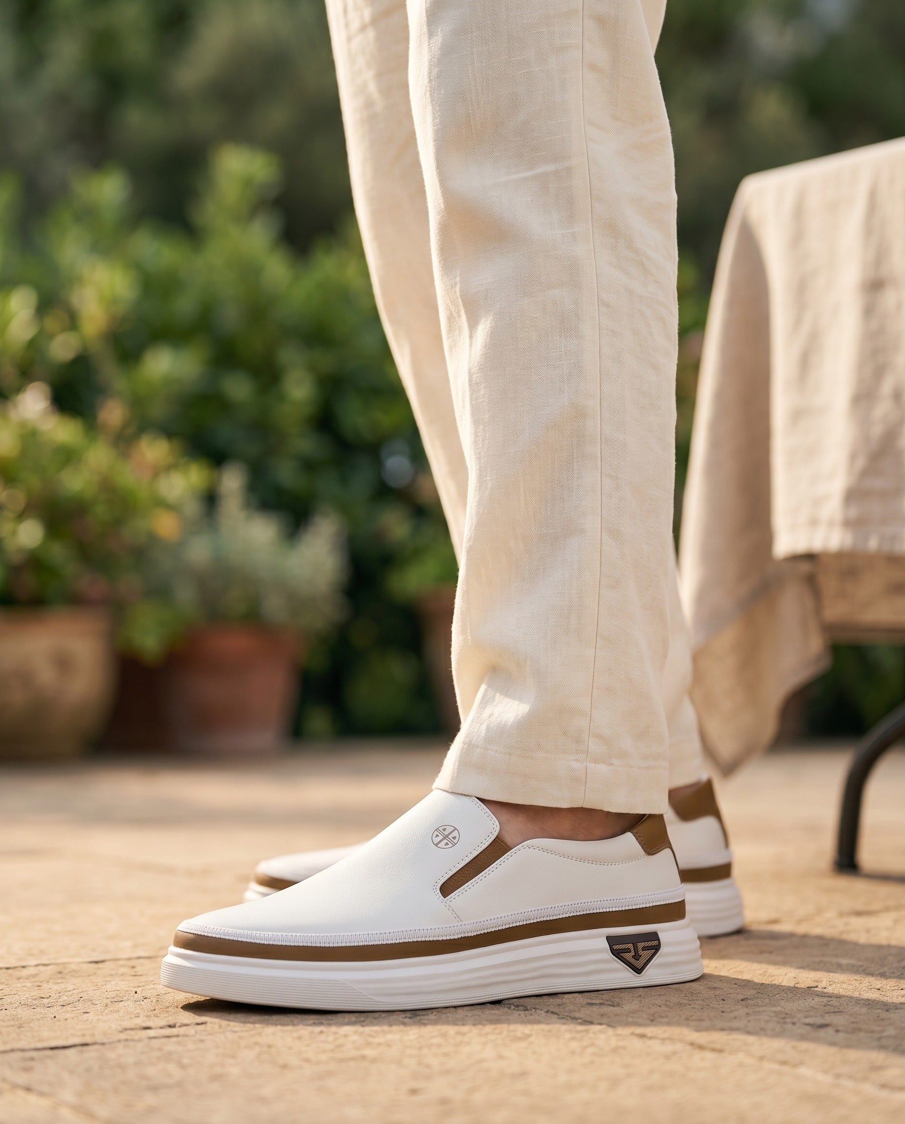 Men's Leather Slip On Trainers – Casual Comfort Sneakers