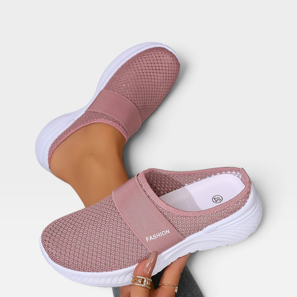 Women's Knit Slip On Trainers – Breathable Cushioned Comfort Sneakers