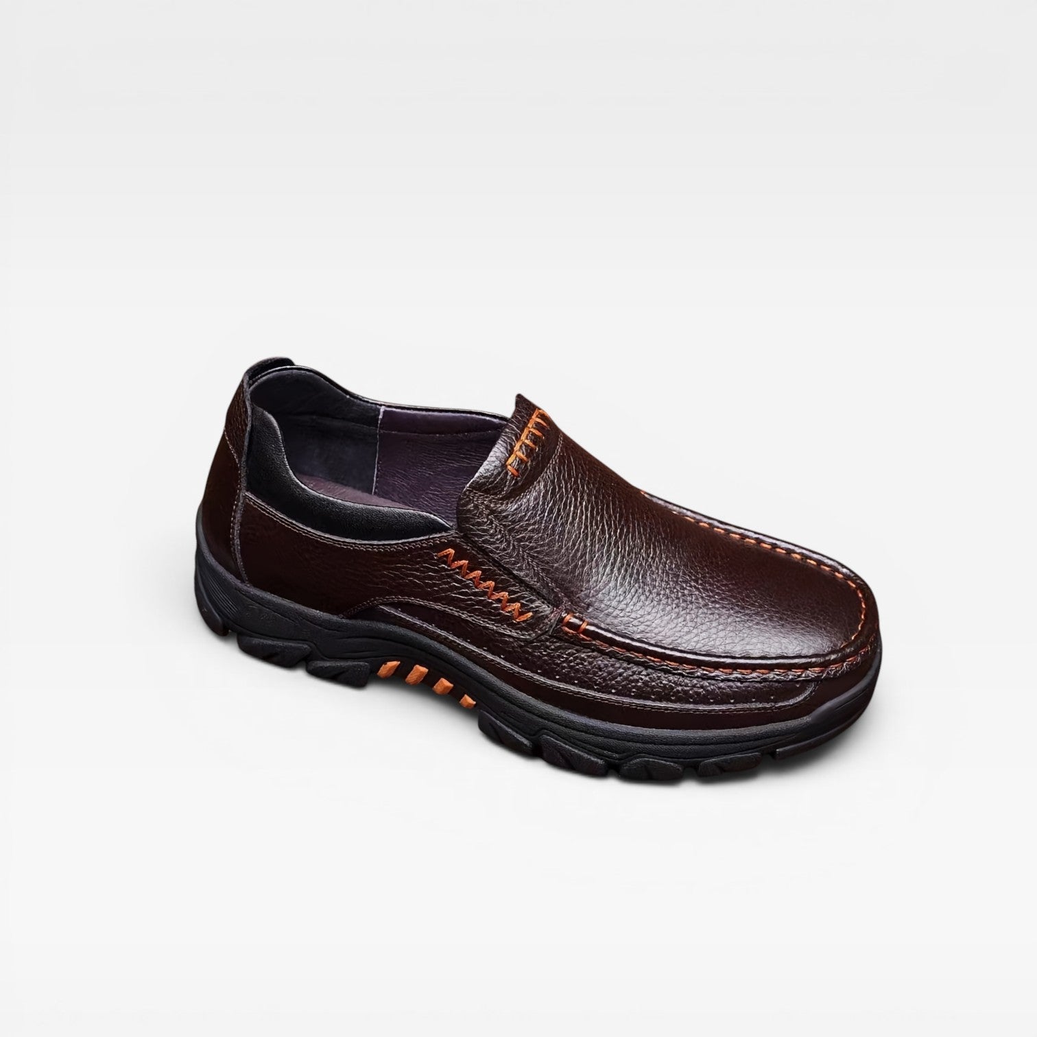 Men's Leather Slip On Shoes – Comfortable Cushioned Casual Walking Shoes