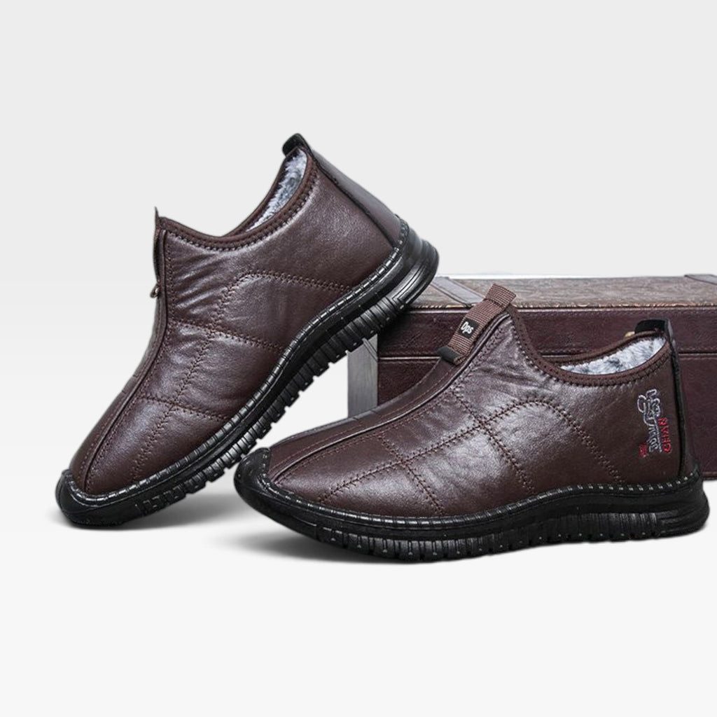 Bottes d’hiver imperméables en cuir pour homme
