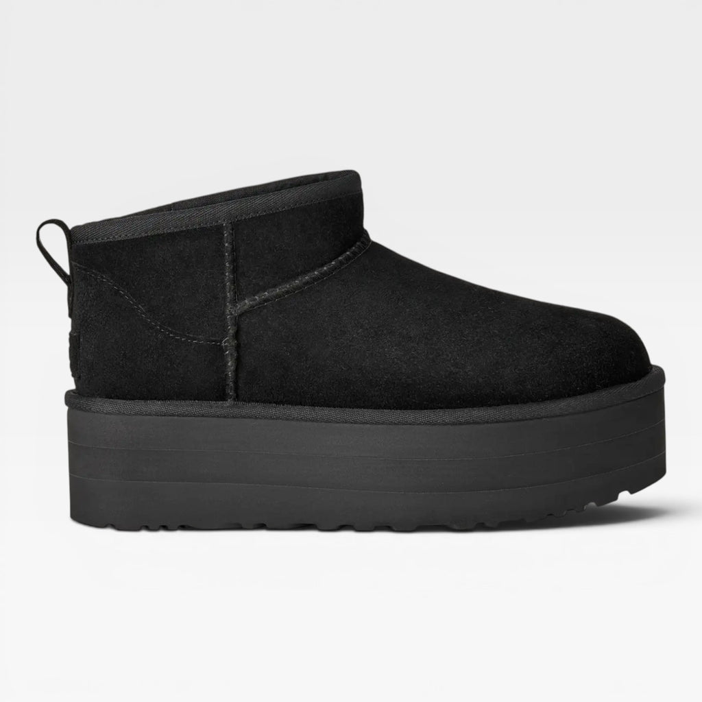 Women's Cowhide Suede Platform Ankle Boots – Shearling Lined Mini Boots