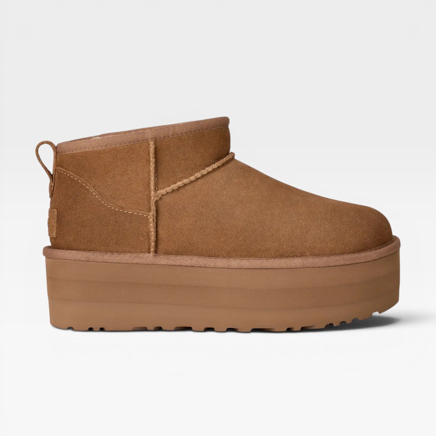 Women's Cowhide Suede Platform Ankle Boots – Shearling Lined Mini Boots