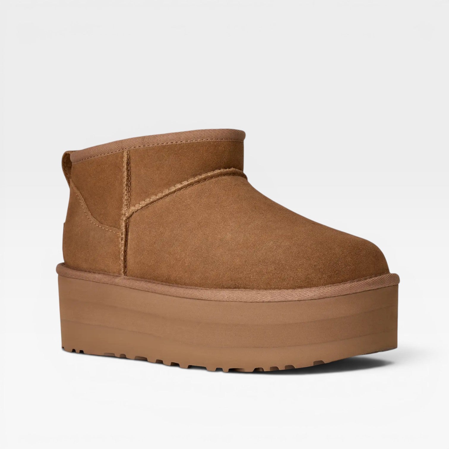 Women's Cowhide Suede Platform Ankle Boots – Shearling Lined Mini Boots