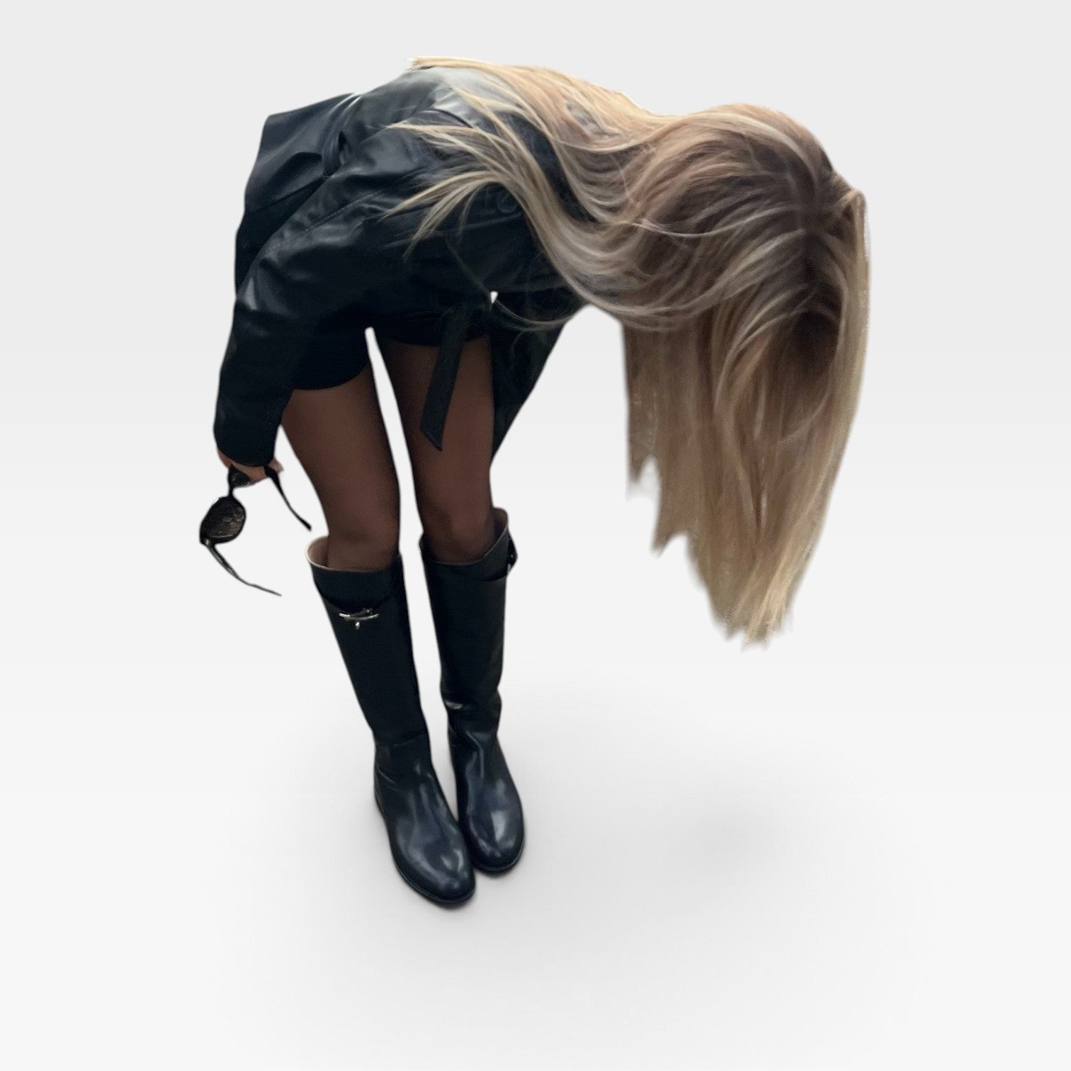 Women's Knee High Leather Boots – Sculptural Buckle Tall Boots