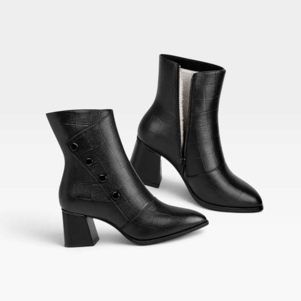Women's Leather Pointed Toe Ankle Boots