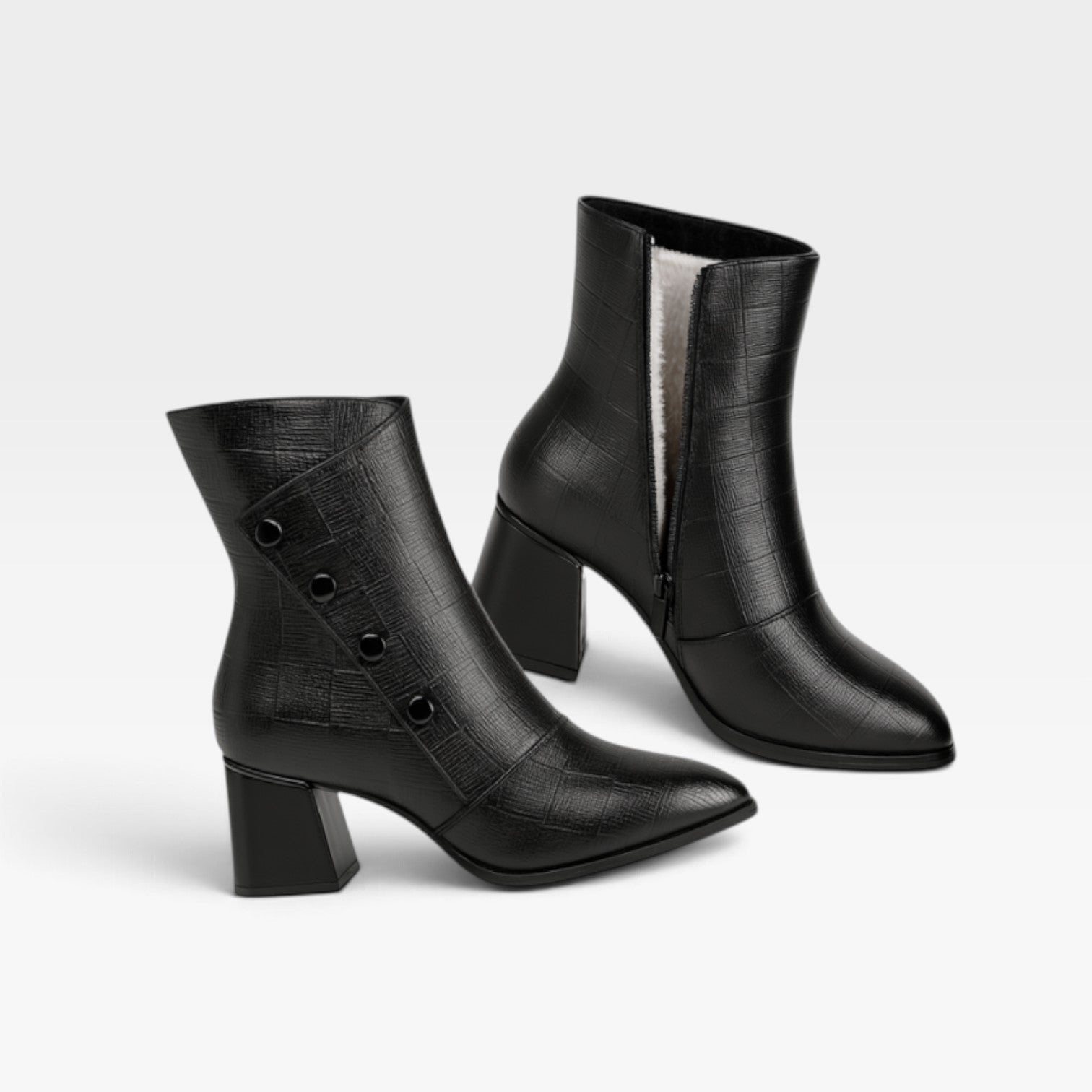 Women's Leather Pointed Toe Ankle Boots