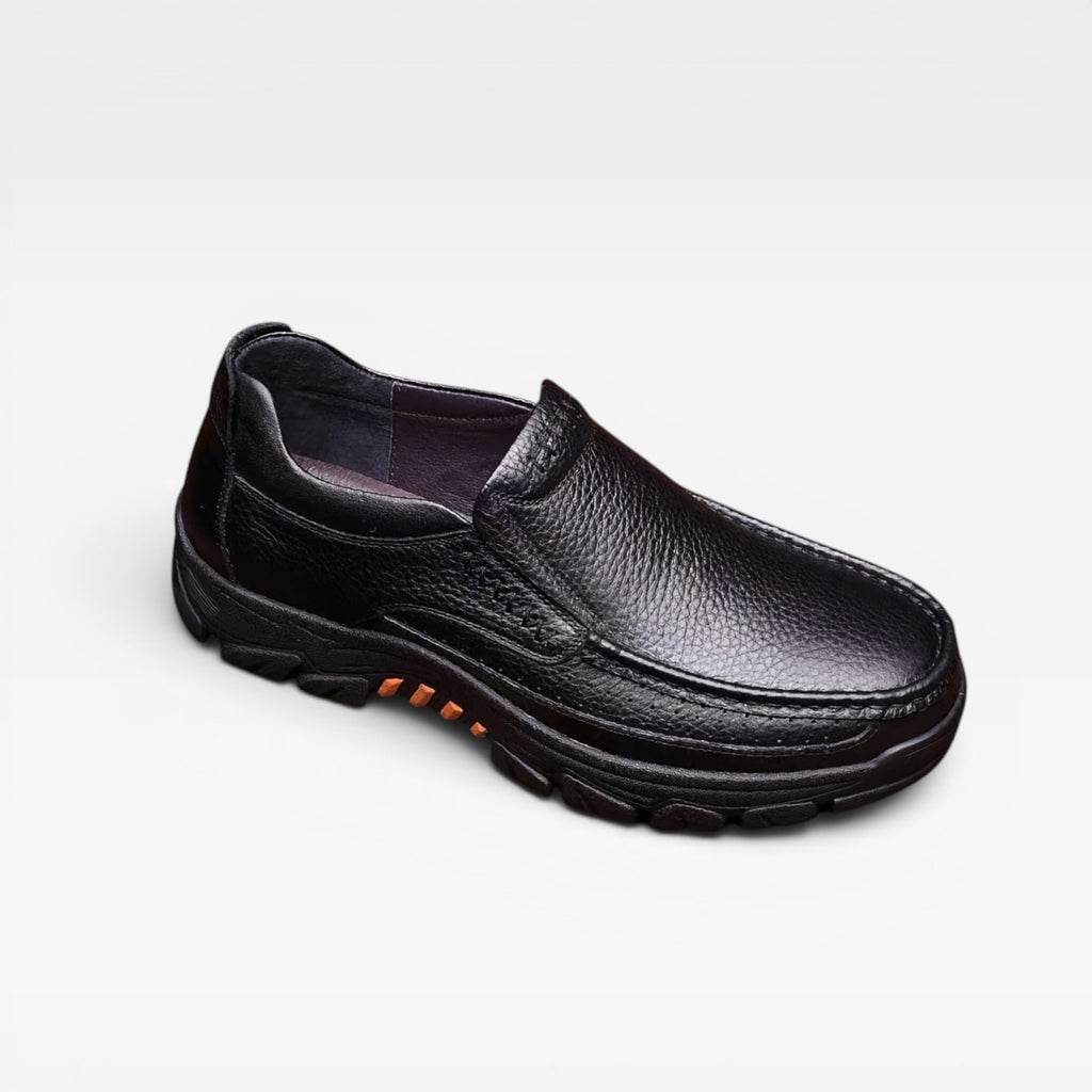 Men's Leather Slip On Shoes – Comfortable Cushioned Casual Walking Shoes