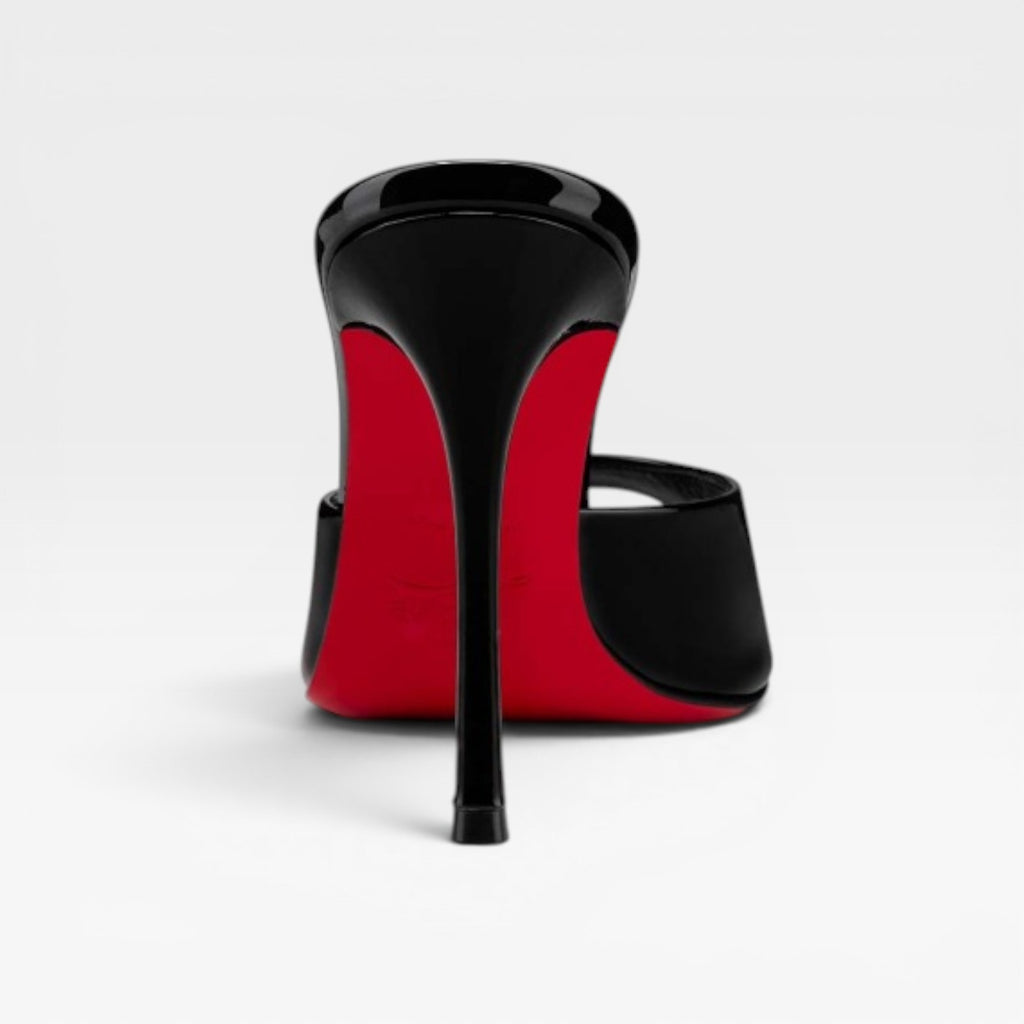 Women's Pointed Toe Leather Mules – Elegant Slip On High Heel Pumps for Special Occasions