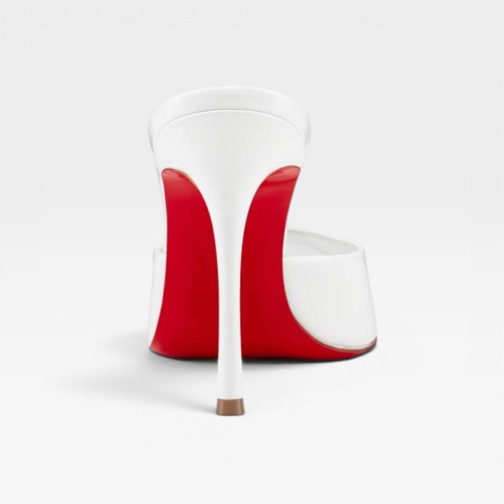 Women's Pointed Toe Leather Mules – Elegant Slip On High Heel Pumps for Special Occasions