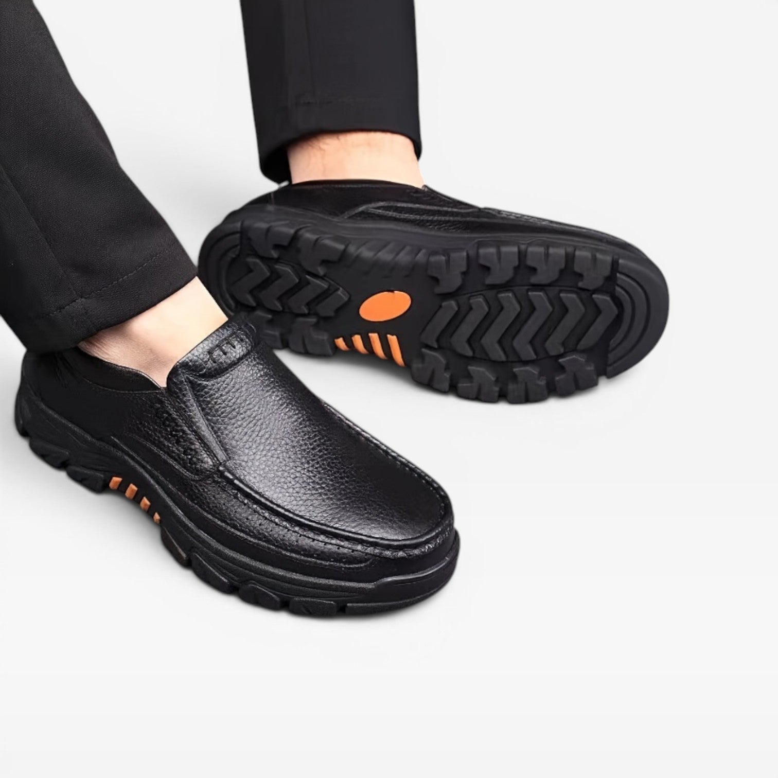 Men's Leather Slip On Shoes – Comfortable Cushioned Casual Walking Shoes