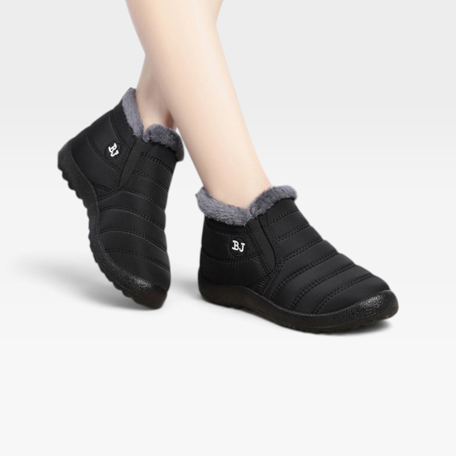 Women's Quilted Winter Boots – Fur Lined Waterproof Slip On Ankle Boots