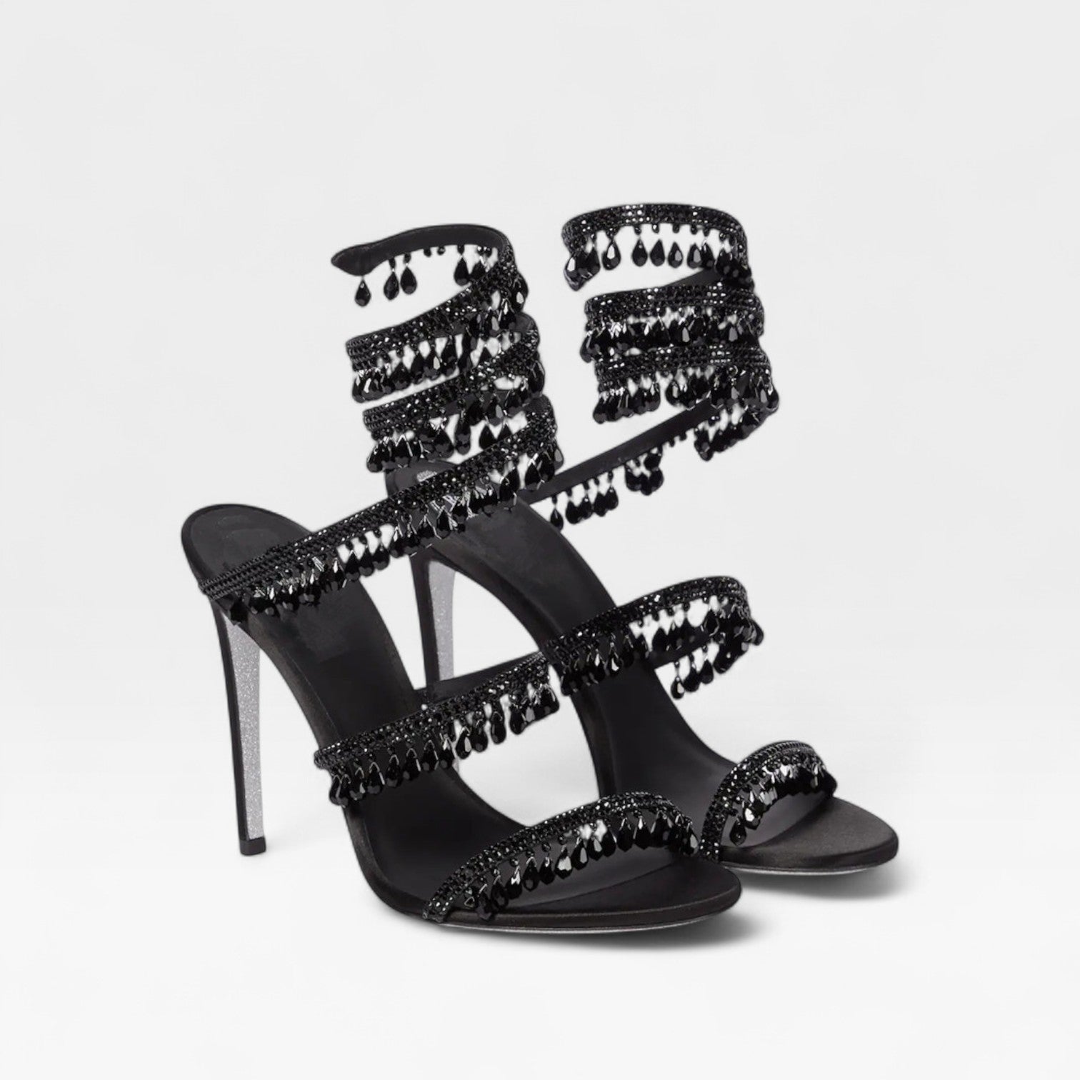 Women’s Crystal High Heel Sandals – Elegant Strappy Heels for Special Occasions
