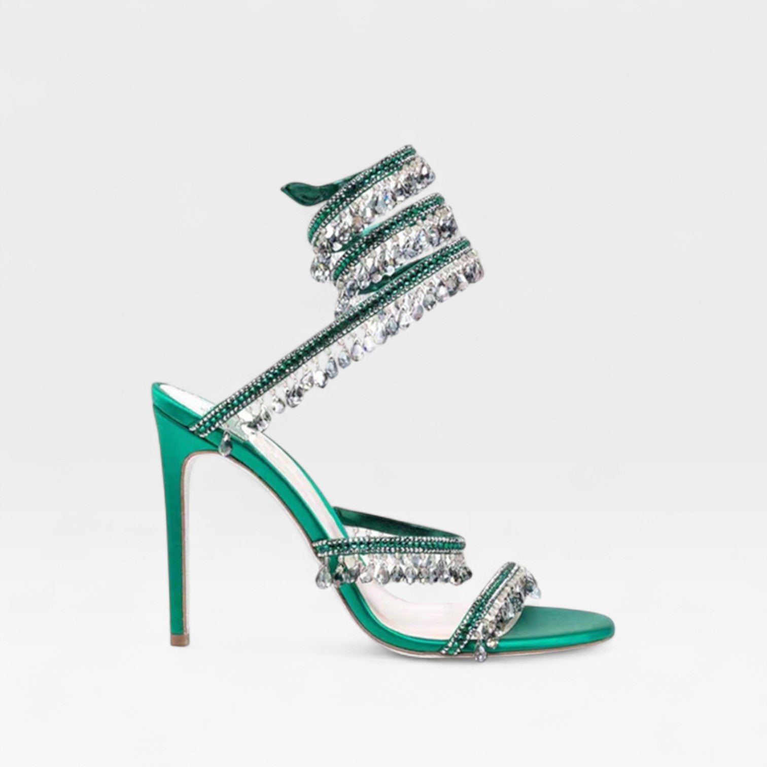 Women’s Crystal High Heel Sandals – Elegant Strappy Heels for Special Occasions