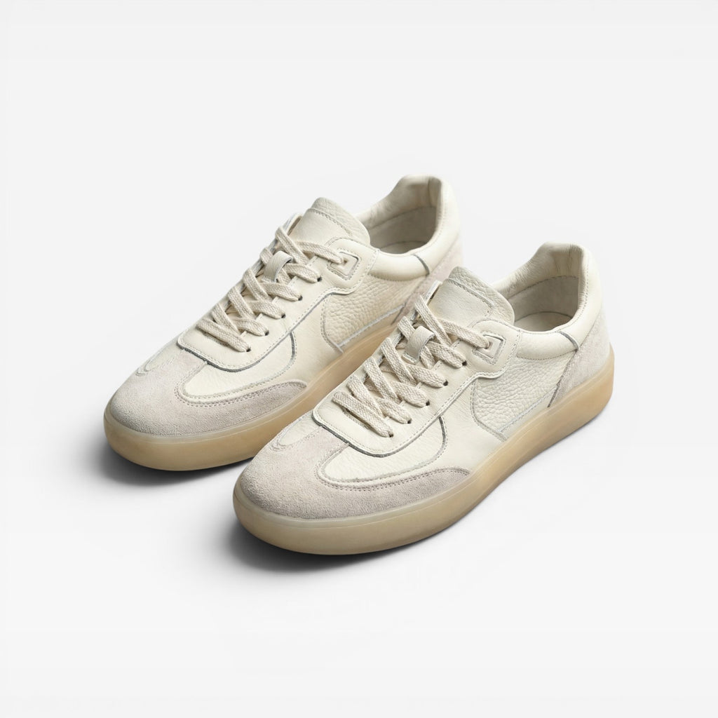 Baskets en cuir véritable pour hommes – Sneakers classiques à lacets pour un usage quotidien décontracté