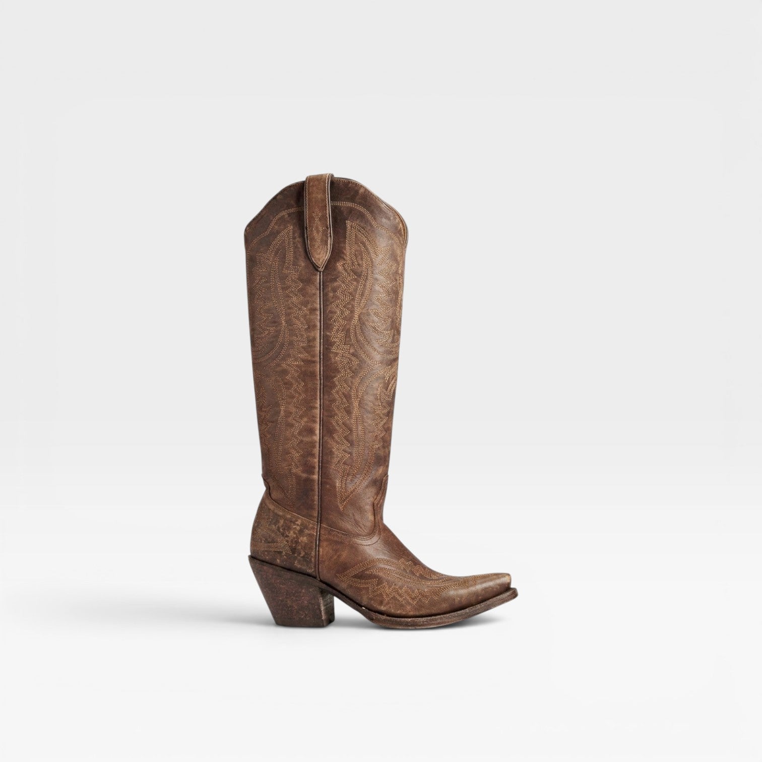 Women's Tall Cowboy Boots – Elegant Embroidered Western Block Heel Knee High Style