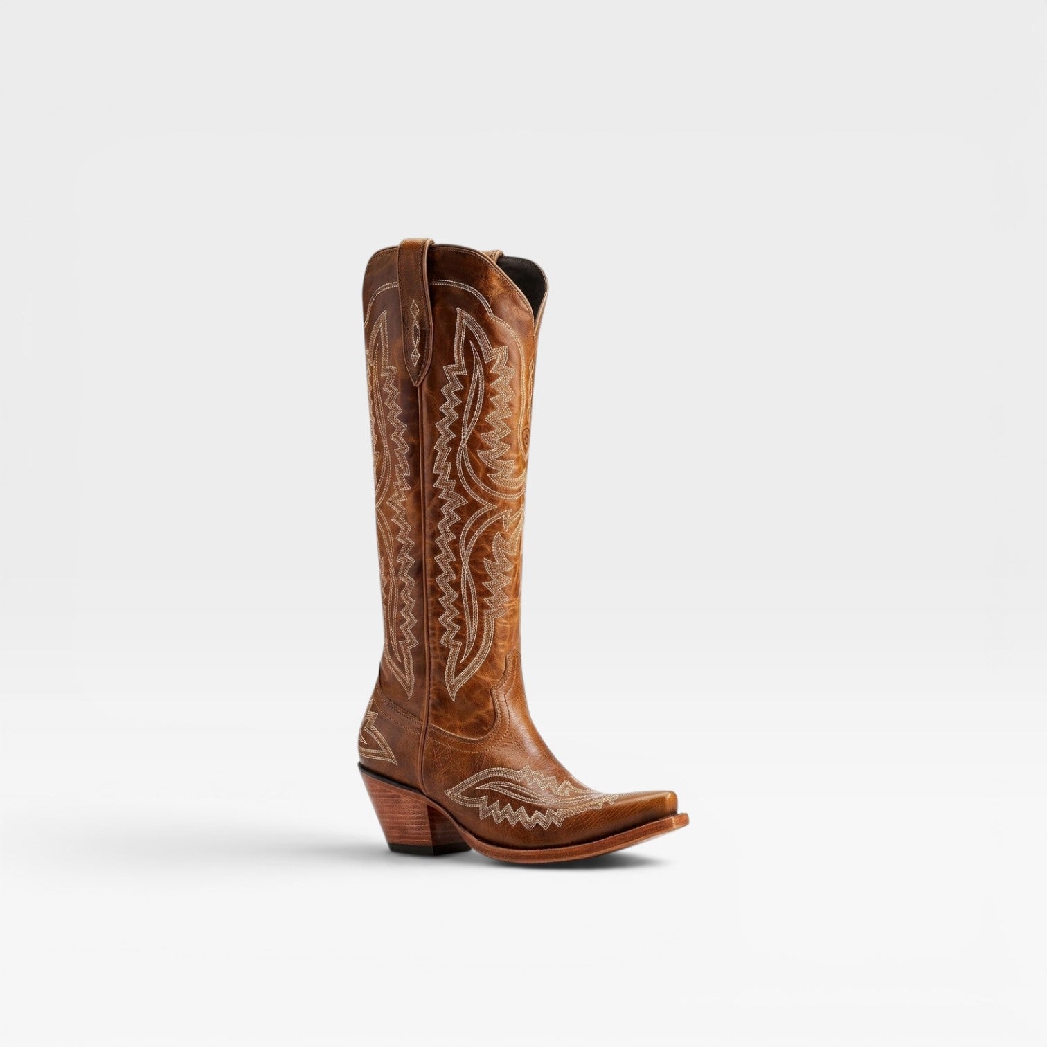 Women's Tall Cowboy Boots – Elegant Embroidered Western Block Heel Knee High Style