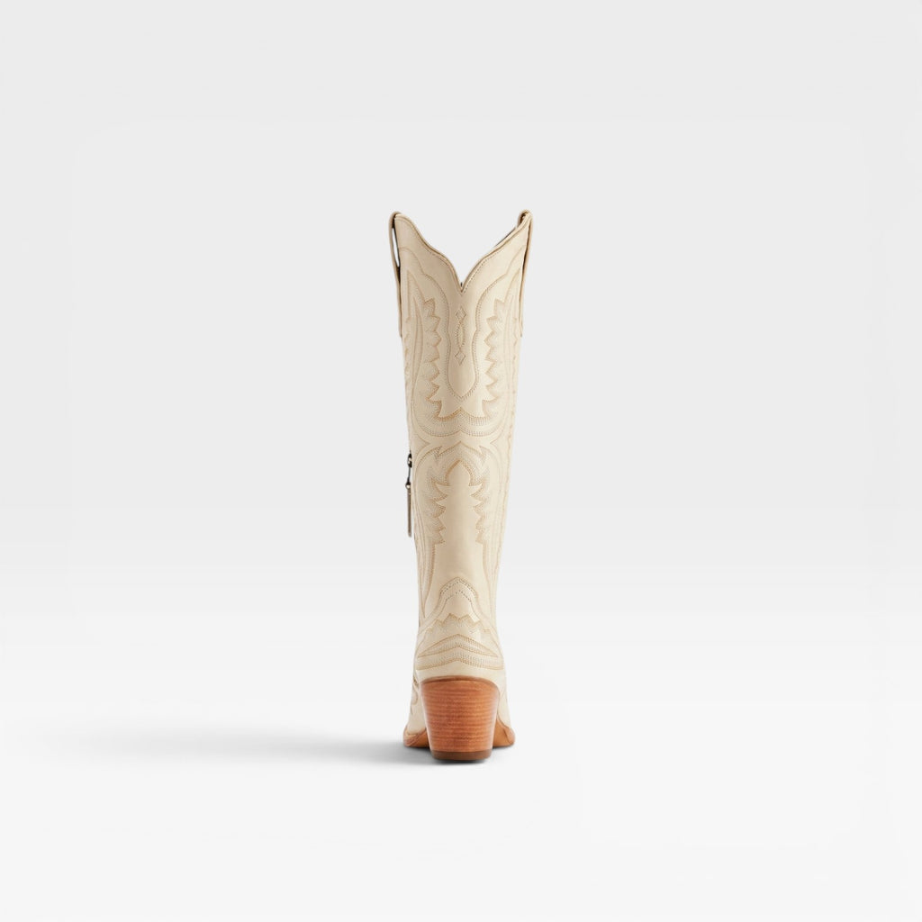 Women's Tall Cowboy Boots – Elegant Embroidered Western Block Heel Knee High Style