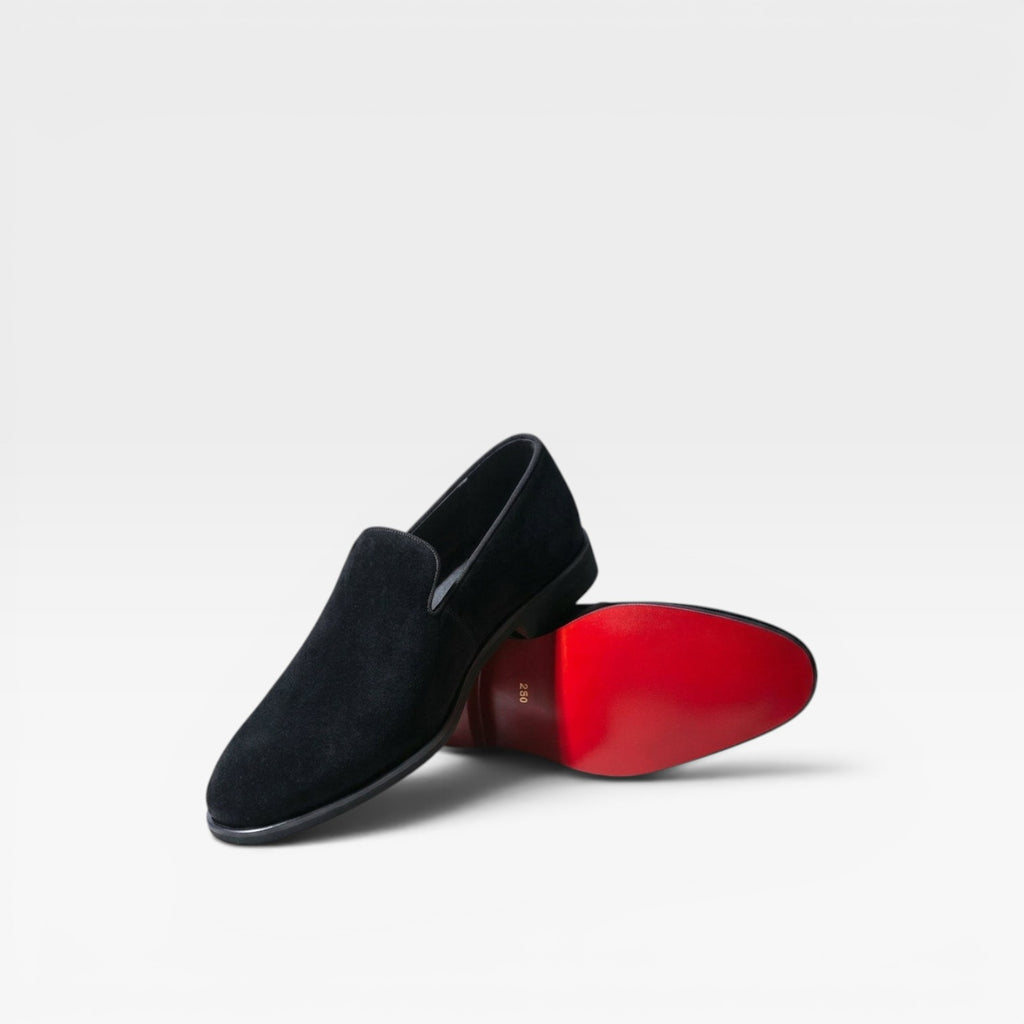 Men's Genuine Suede Leather Slipper Loafers – Sleek Almond Toe Evening Slip On Shoes