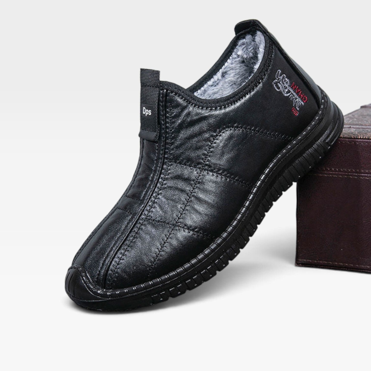 Bottes d’hiver imperméables en cuir pour homme