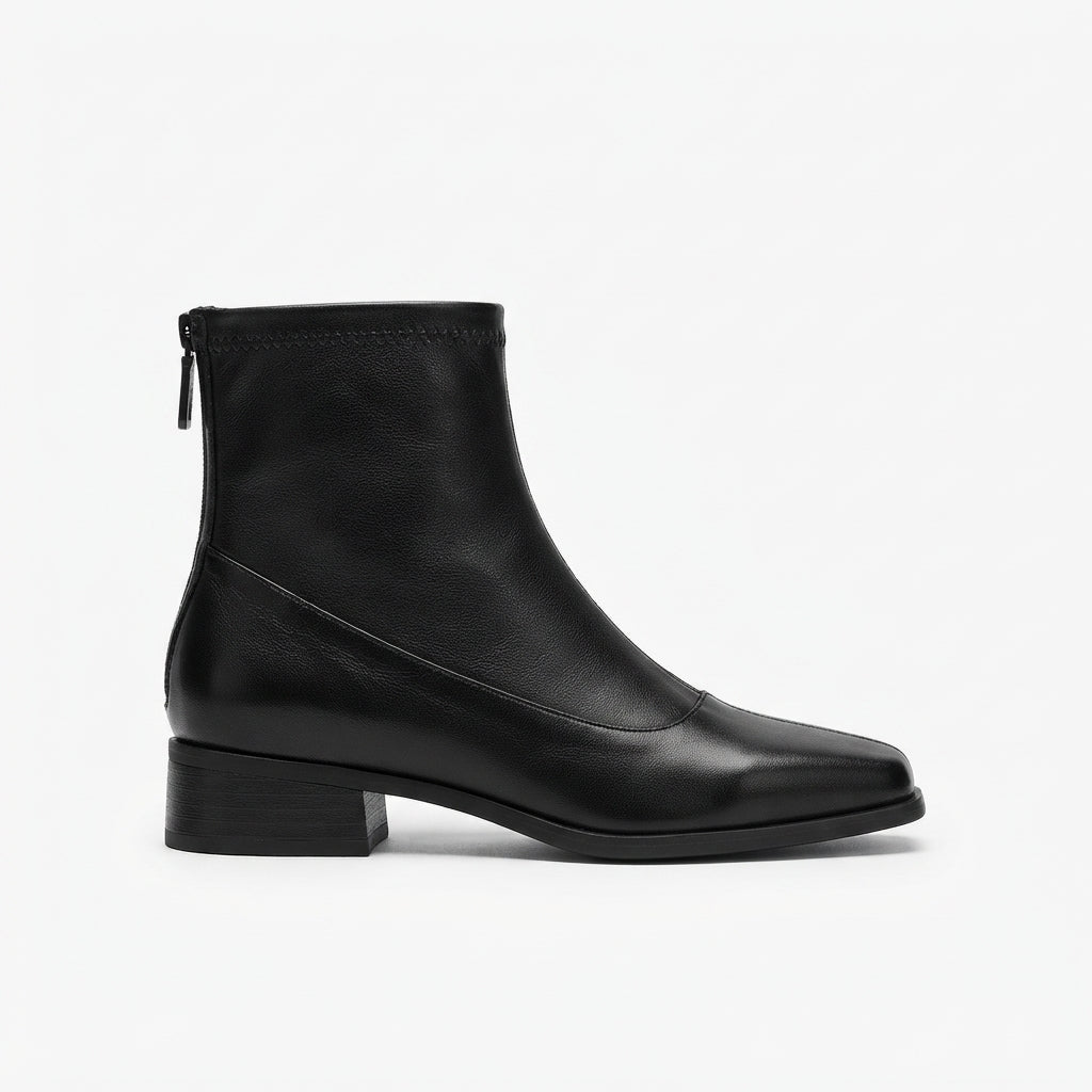 Women's Elegant Square Toe Heeled Ankle Boots