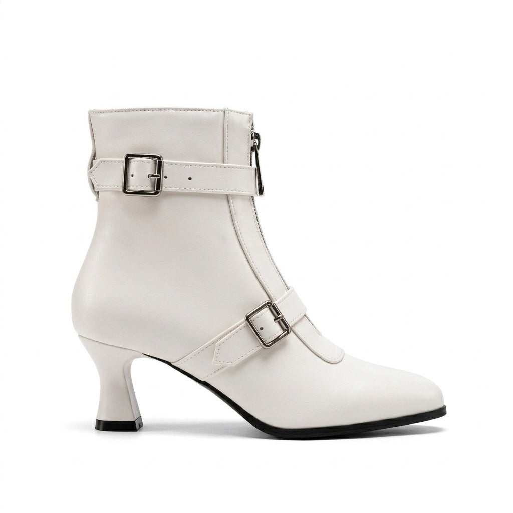 Women's Polished Kitten Heel Pointed Toe Boots
