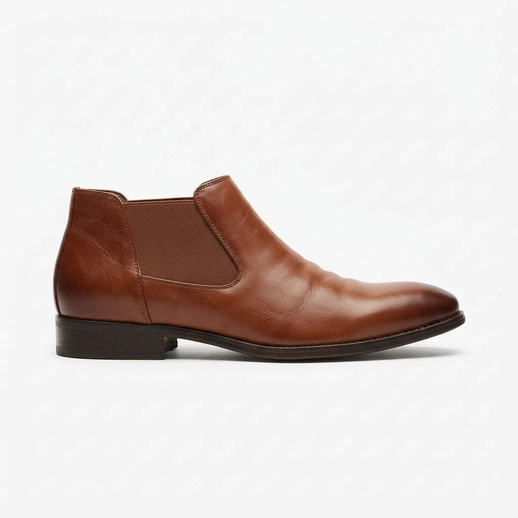 Men's Polished Leather Chelsea Boots