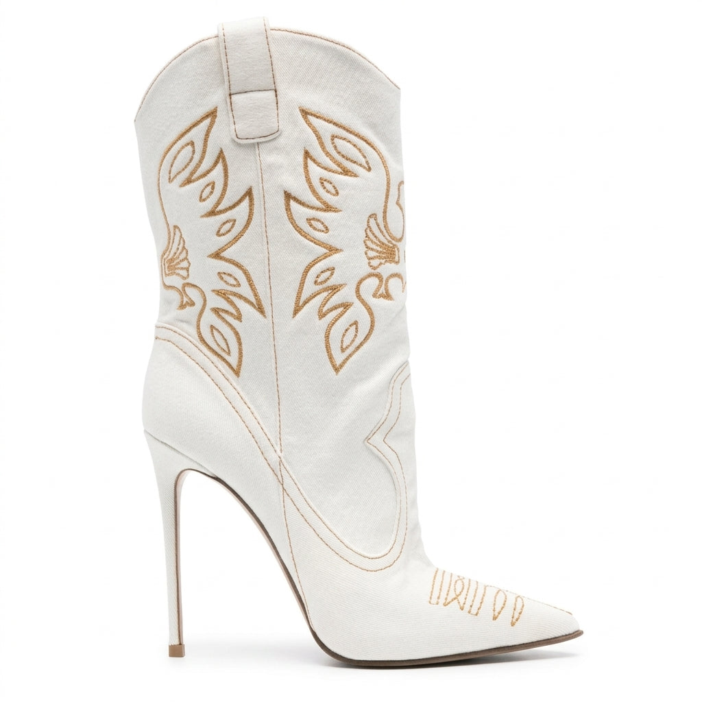 Women's Chic Pointed Toe Heeled Cowboy Boots