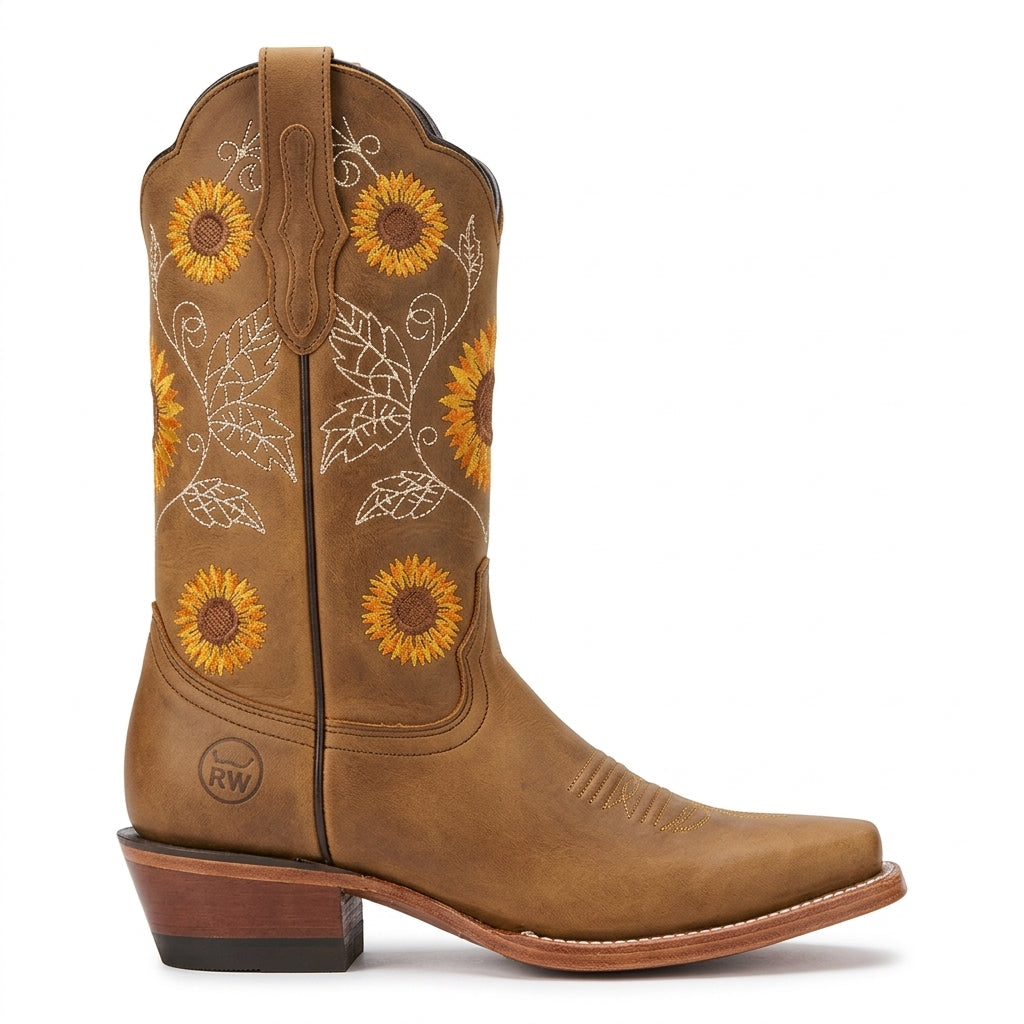 Women's Graceful Knee High Leather Cowboy Boots