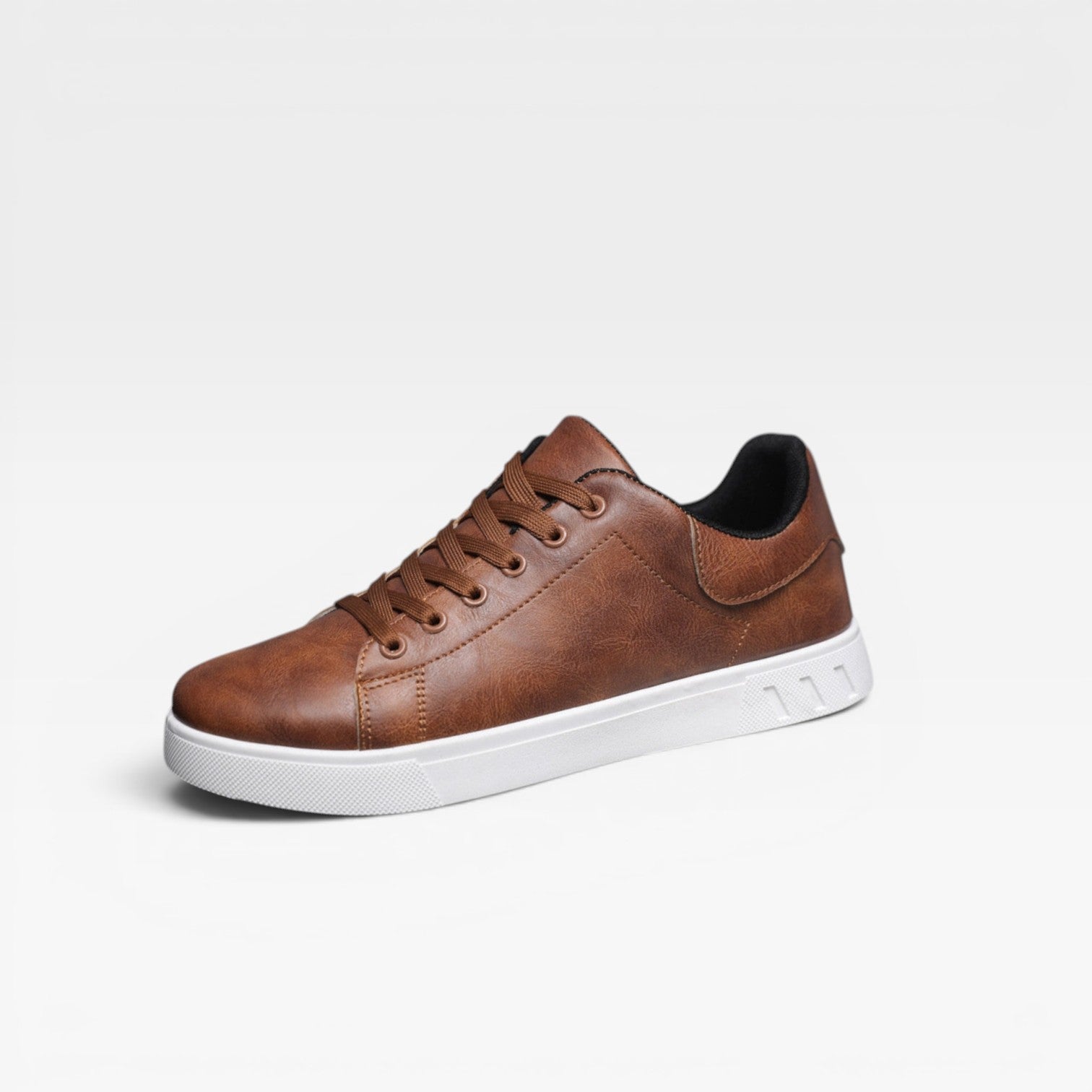 Baskets décontractées en cuir pour hommes – Baskets basses minimalistes à lacets pour un usage quotidien