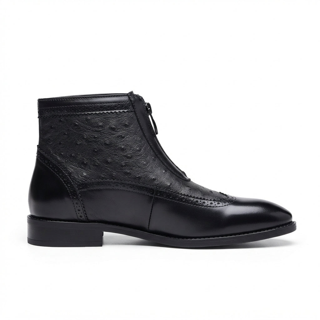 Men's Leather Brogue Ankle Boots