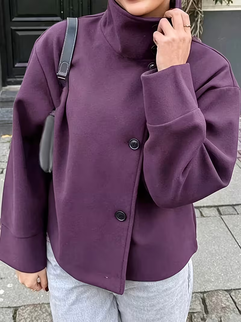 Women's Elegant Single-Breasted Long Sleeve Coat