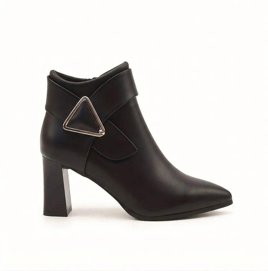 Women's Elegant Pointed Toe Heeled Ankle Boots