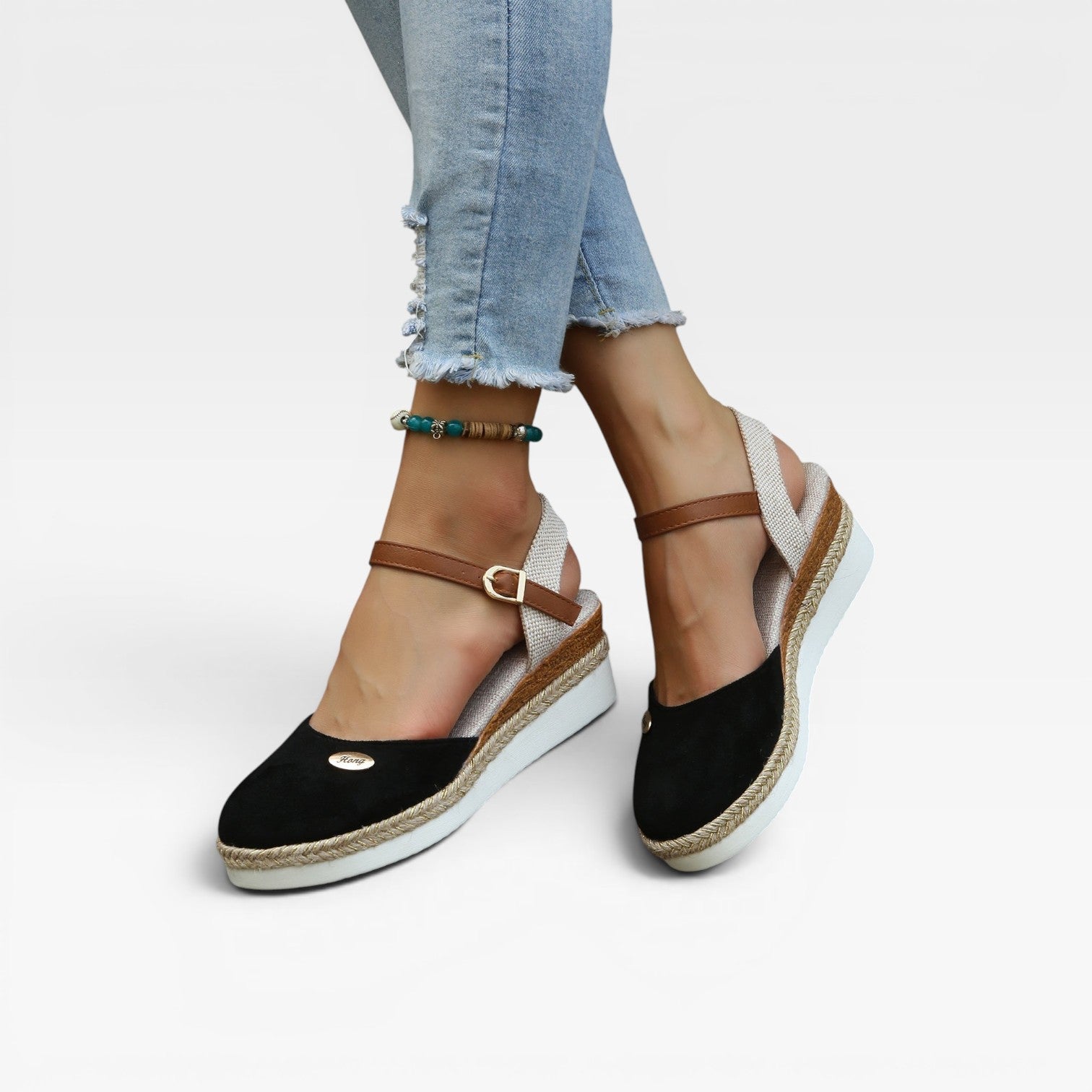 Women's Espadrille Wedge Sandals – Closed Toe Ankle Strap Summer Style