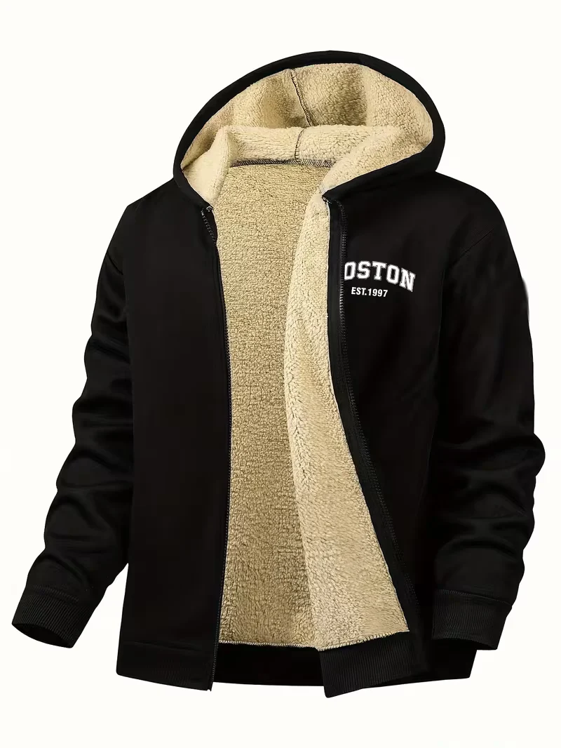 Men's Cosy Fleece-Lined Zip Hoodie