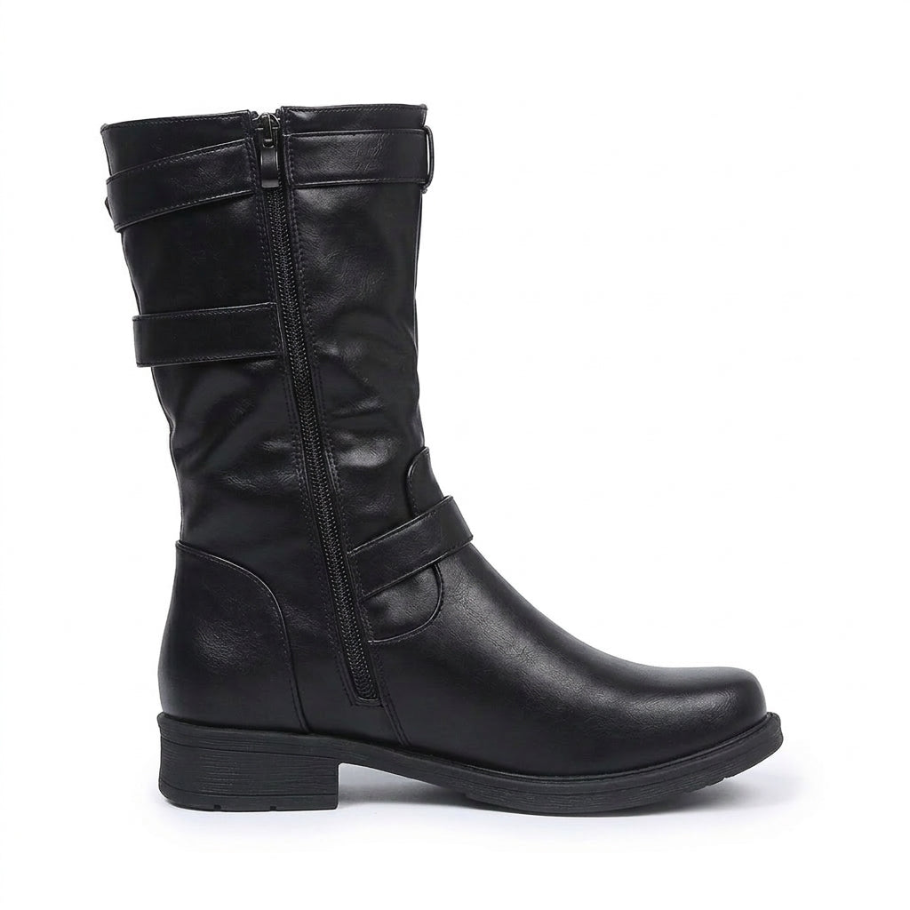 Women's Stylish Heeled Biker Boots