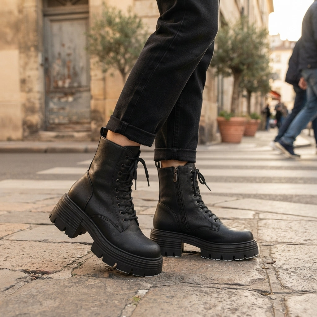 Women's Stylish Platform Combat Boots