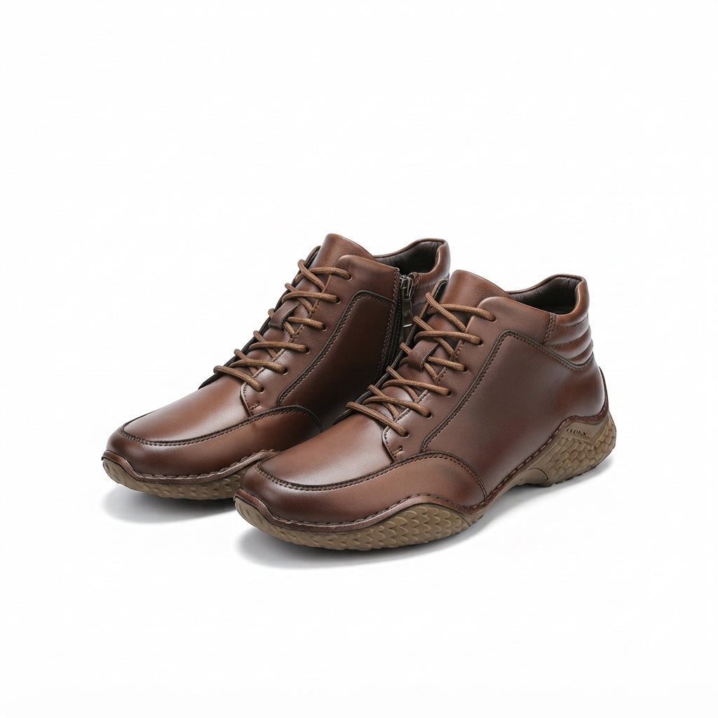 Men's Rugged Leather Ankle Boots