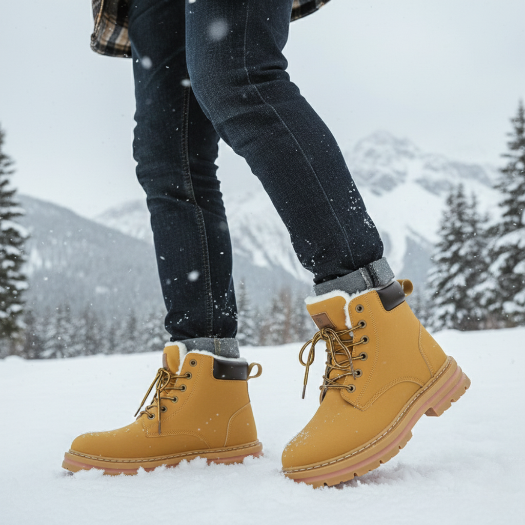 Men's Italian Style Leather Alpine Boots – Rugged Lug Sole Mountain Boots