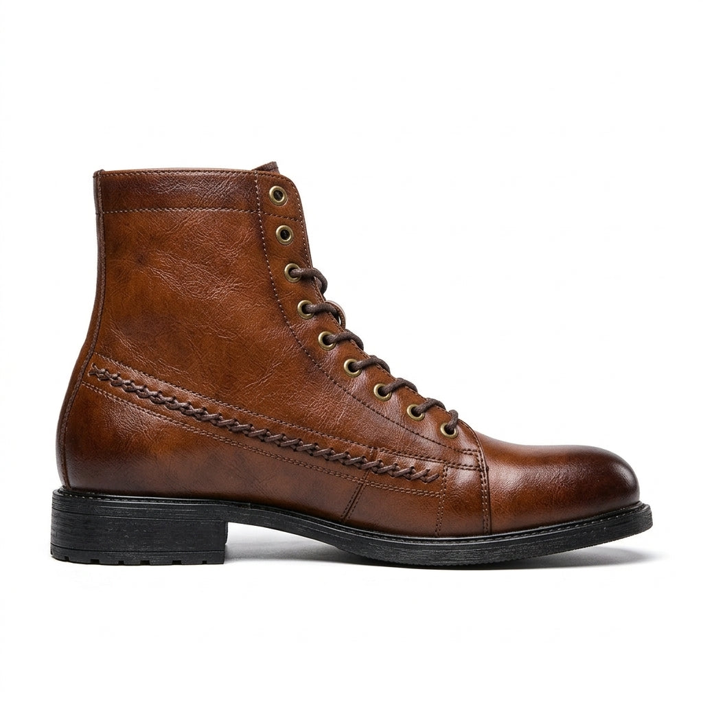 Men's Polished Leather Ankle Boots
