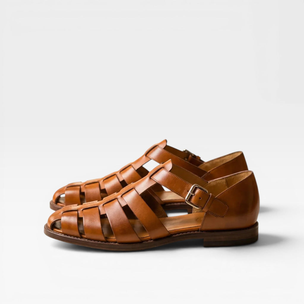 Sandales de pêcheur en cuir pour hommes – Style estival classique à bout fermé  