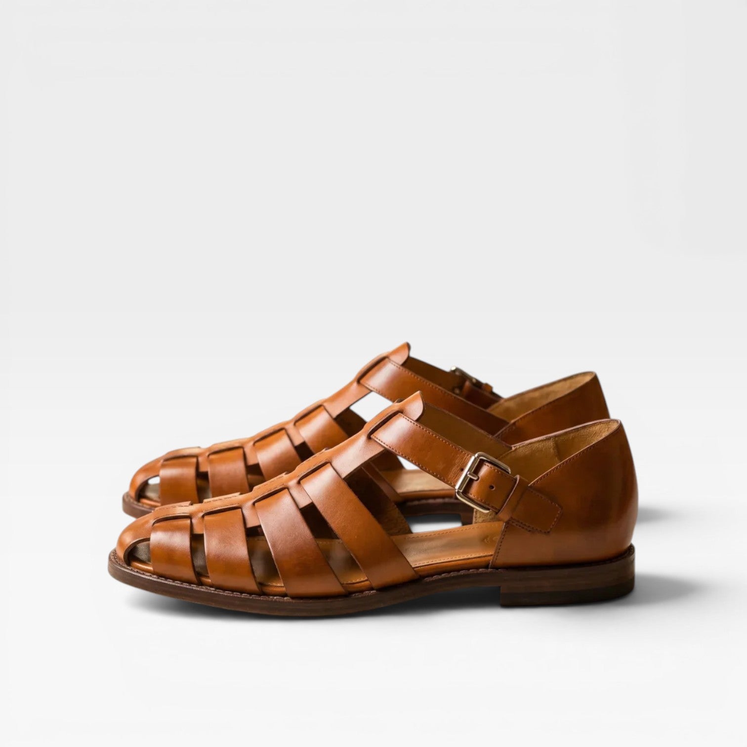 Sandales de pêcheur en cuir pour hommes – Style estival classique à bout fermé  