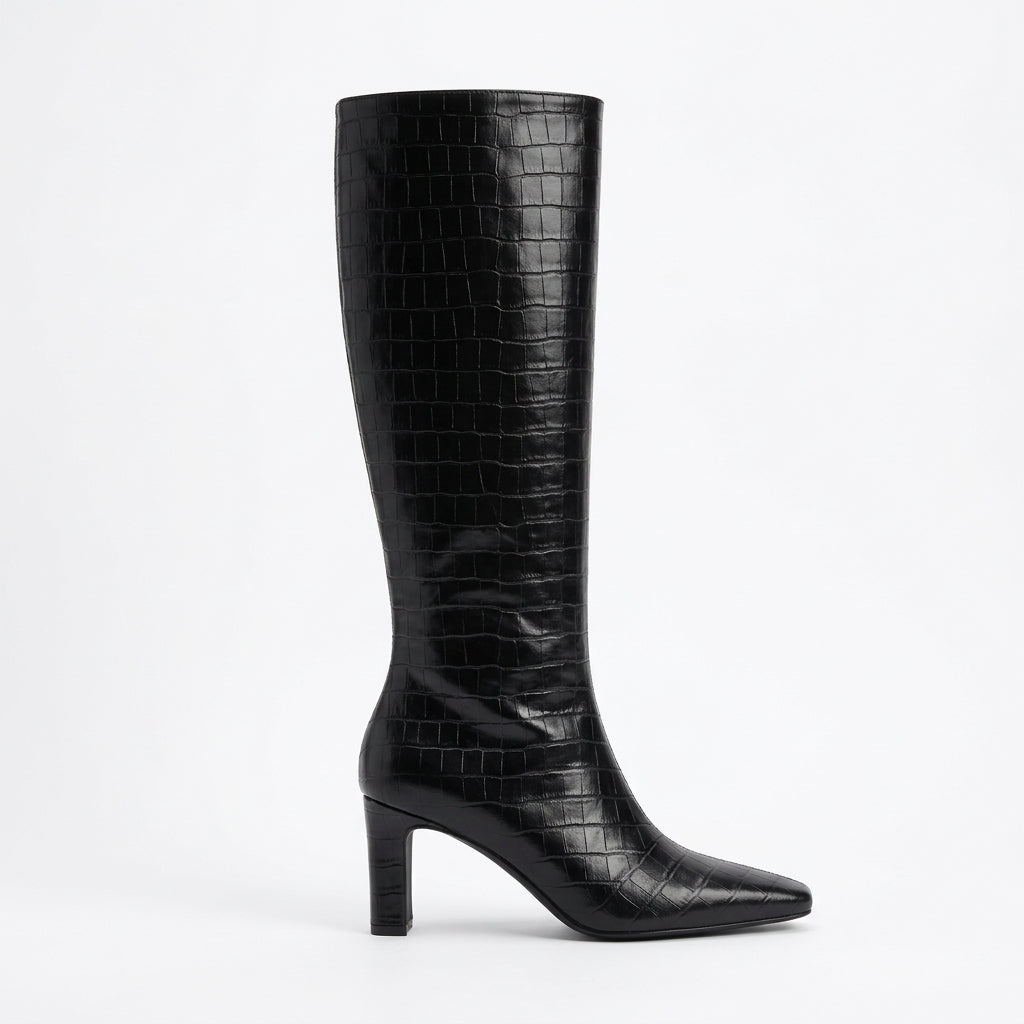 Women's Chic Pointed Toe Heeled Knee High Boots