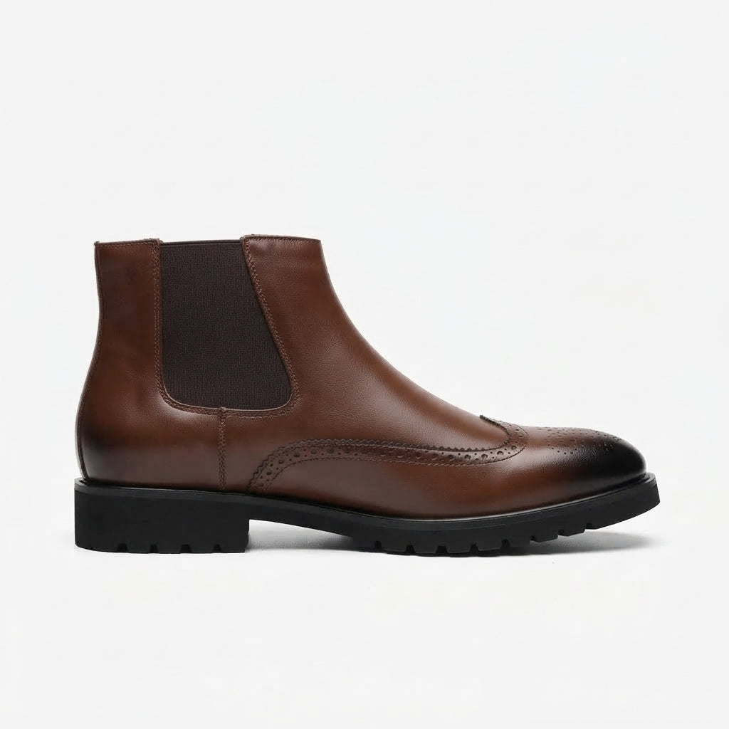 Men's Polished Leather Chelsea Boots