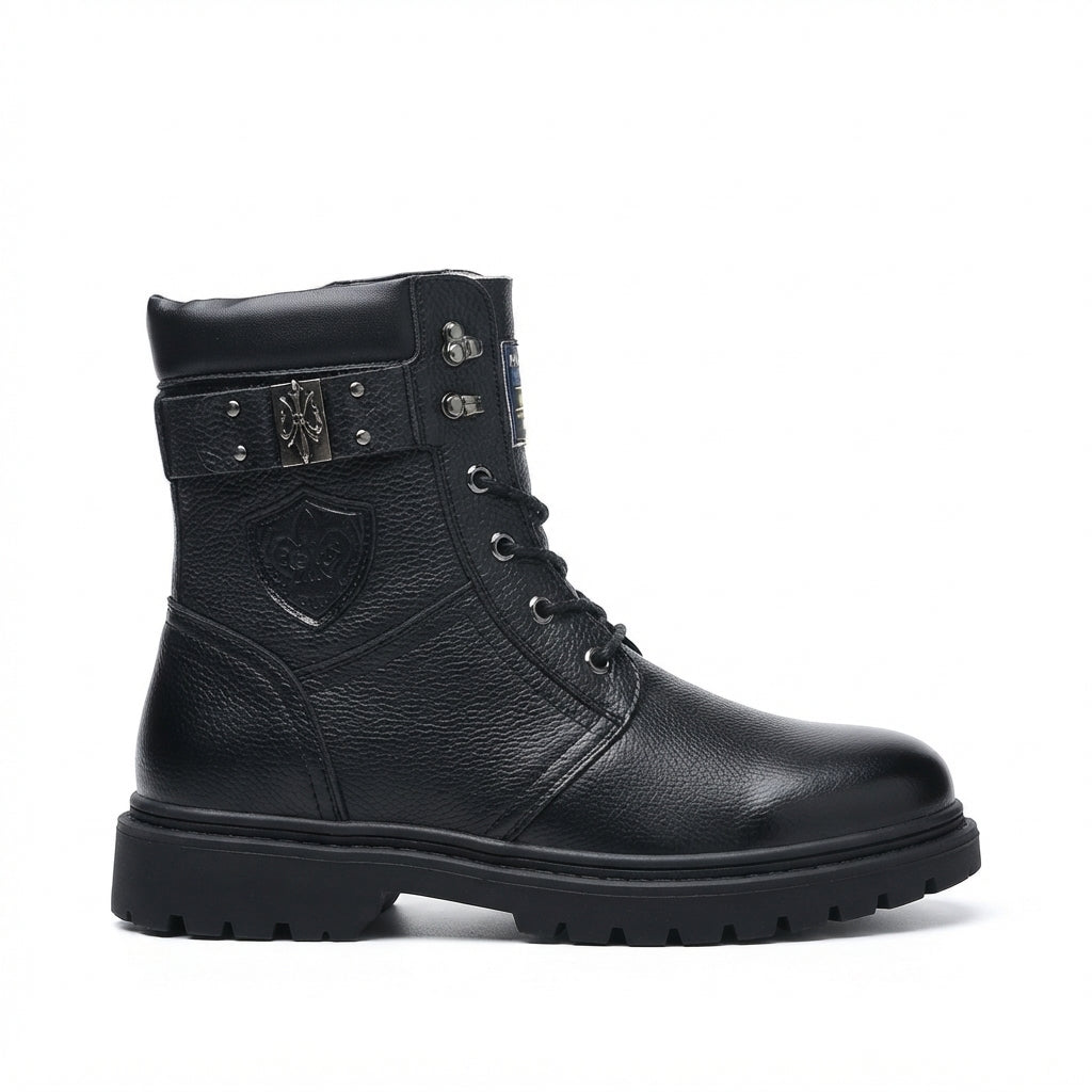 Men's Cosy Leather Combat Boots