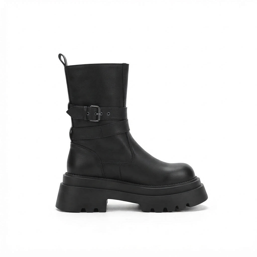 Women's Chic Platform Biker Boots