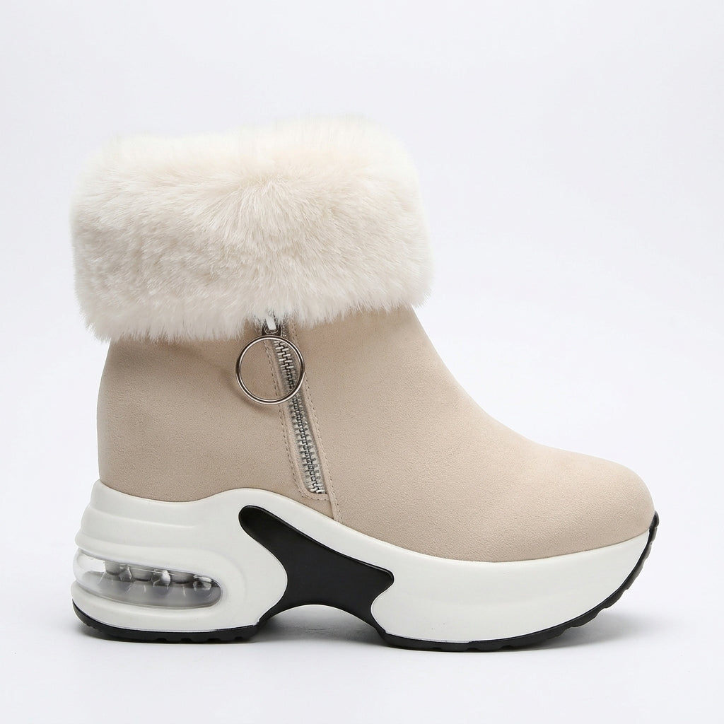Women's Cosy Faux Fur Cuff Ankle Boots