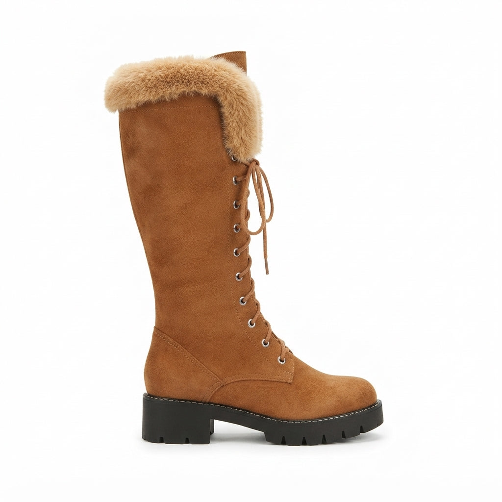 Women's Cosy Lace-Up Knee High Boots