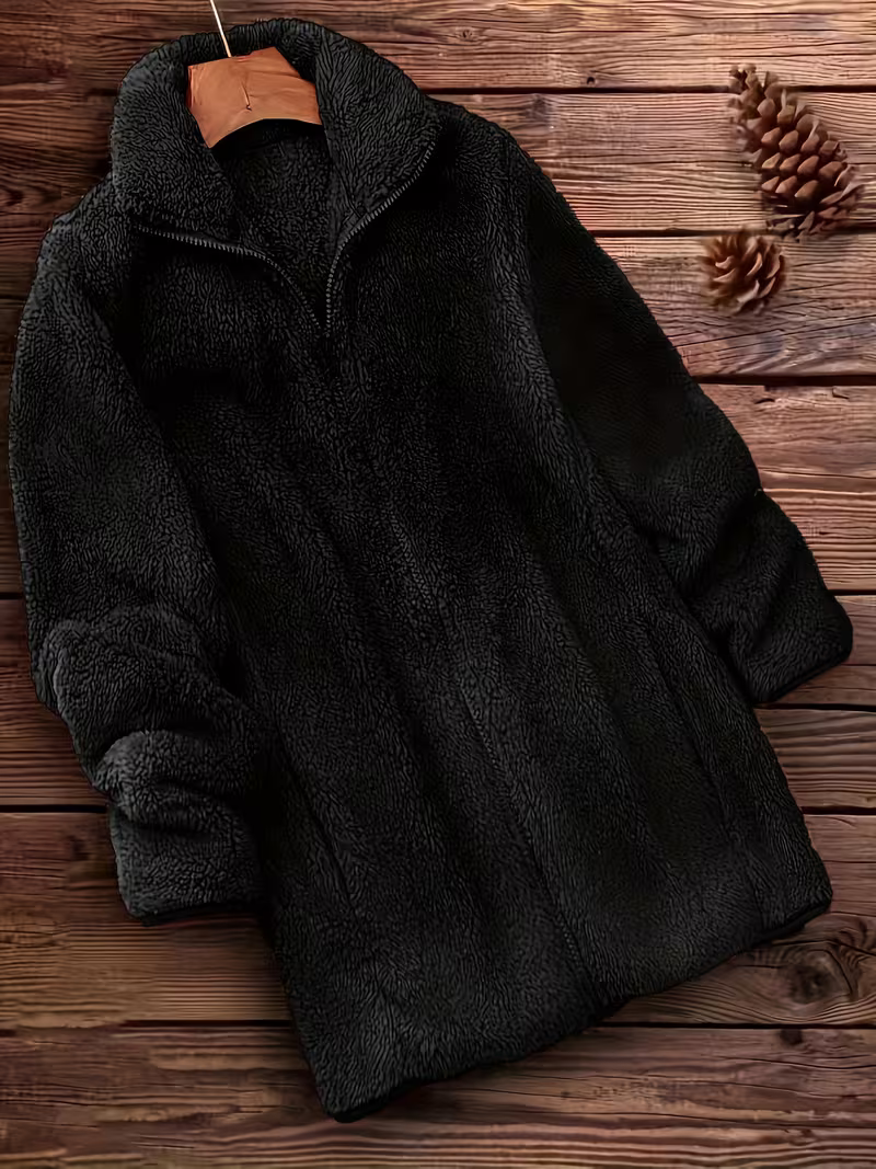 Women's Cosy Zip-Up Teddy Fleece Coat