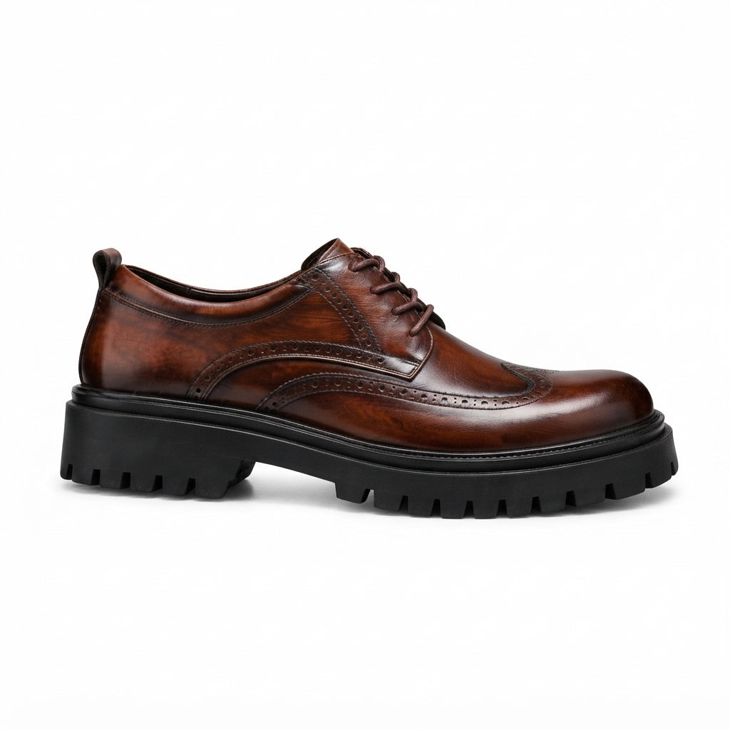 Men's Leather Brogue Derby Shoes
