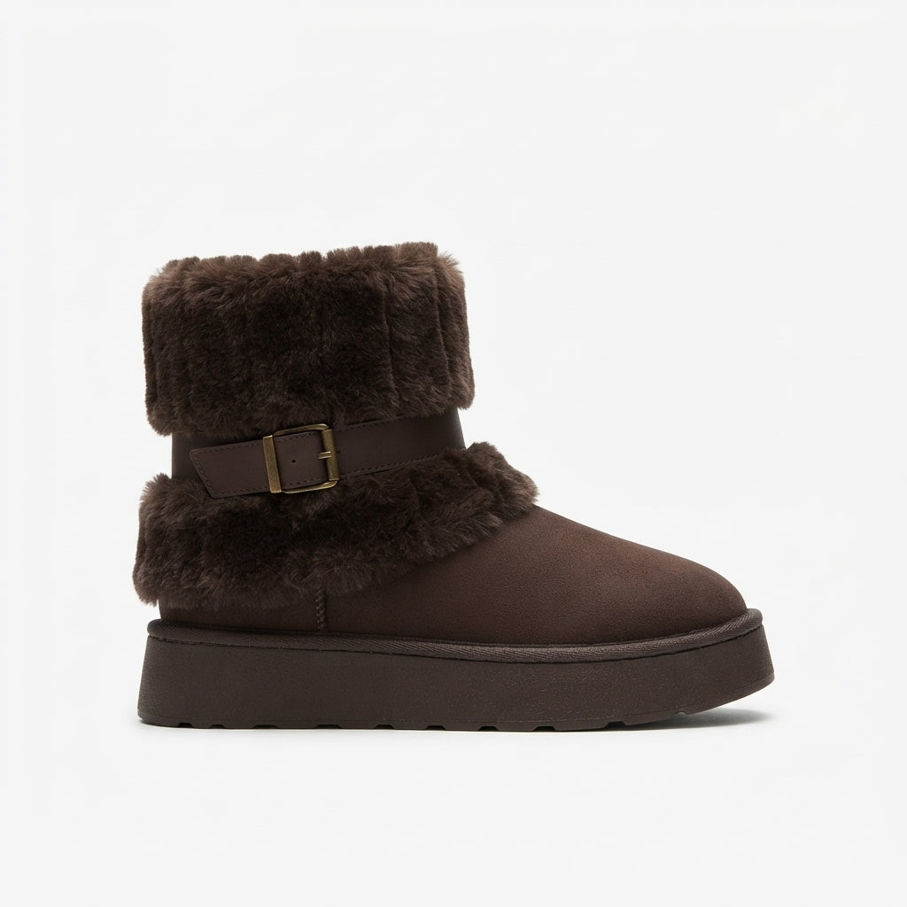 Women's Cosy Fur-Trimmed Ankle Snow Boots